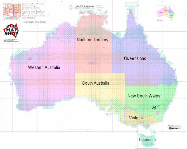 100k Australian Topographic
              Maps
