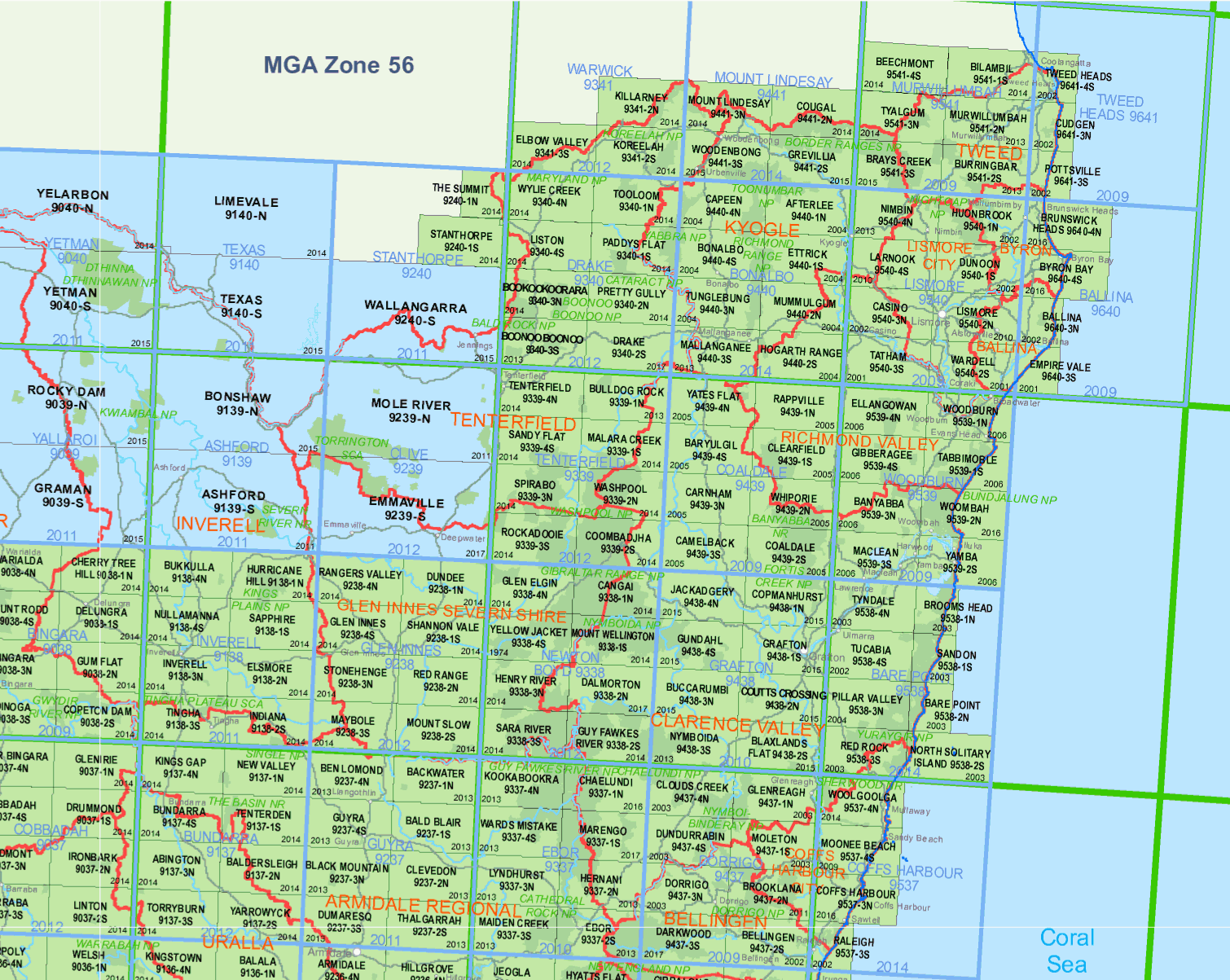 Nsw Postcode Range Map The Map Shop - NSW map Index